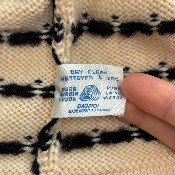 Vintage Creme +.Black Point Wool Toque - Picture 3 of 9